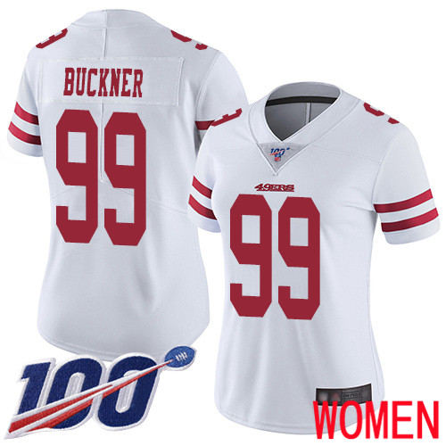 San Francisco 49ers Limited White Women DeForest Buckner Road NFL Jersey 99 100th